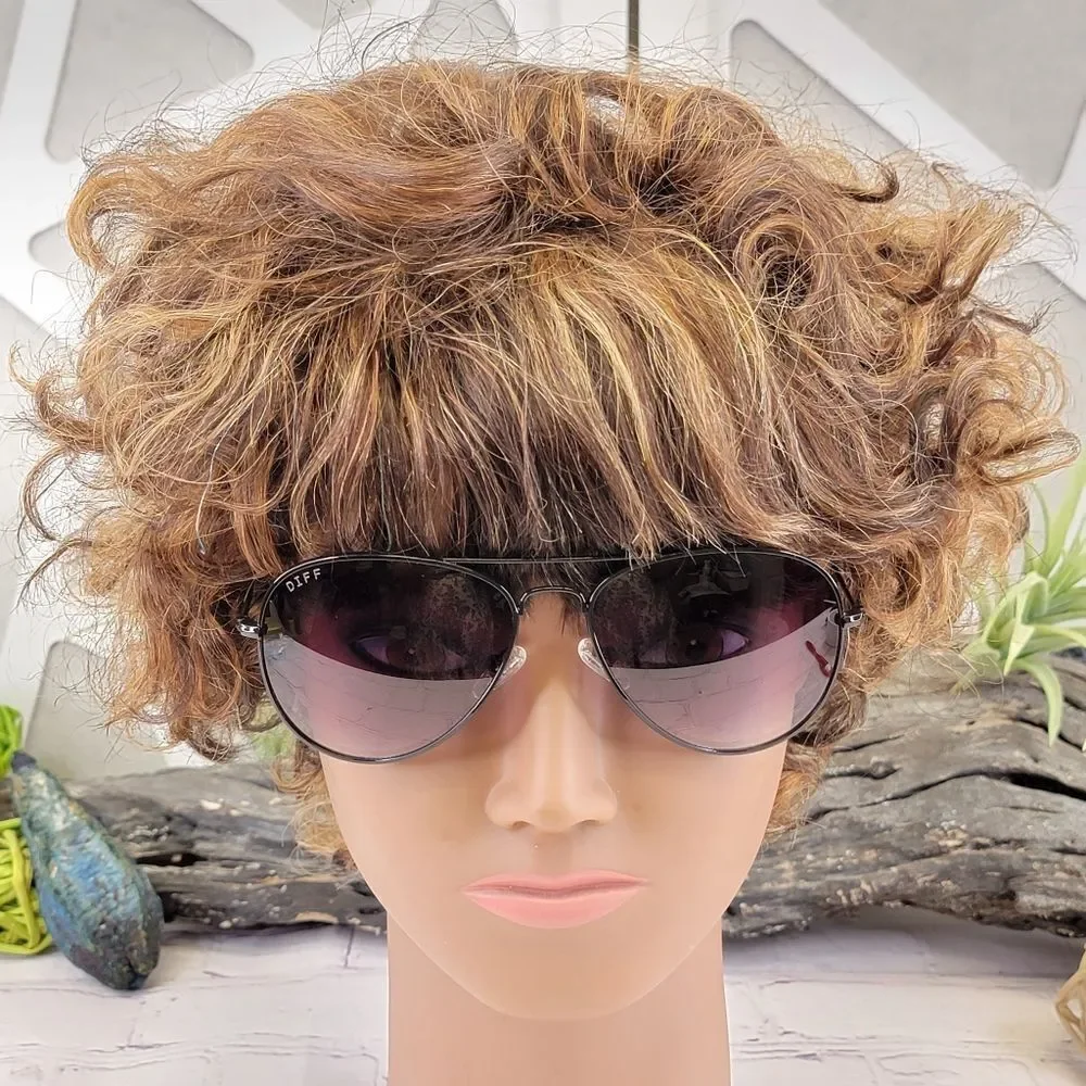 NIB Diff Cruz Black Grey Gradient Sunglasses FK-BKGG-6